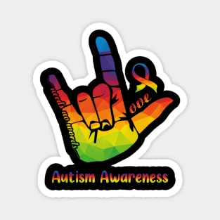 Love Needs No Words Autism Awareness Hand Sign Magnet