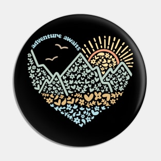 Adventure Awaits Outdoor Hiking Pin