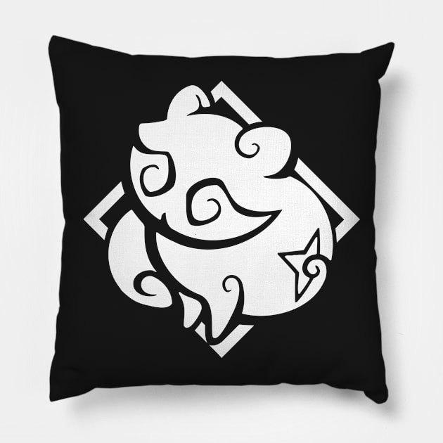 Genshin Impact Sayu Emblem - White Pillow by GachaSlave