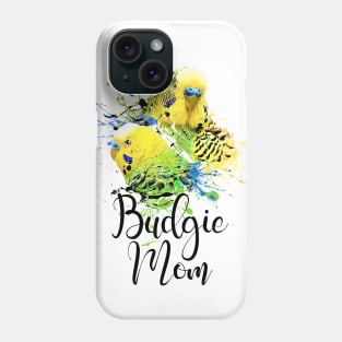 Color Splatter Budgie Parrot Mom White Phone Case