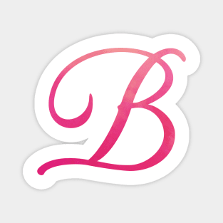 Letter B Monogram, Pink Color Personalized Design Magnet