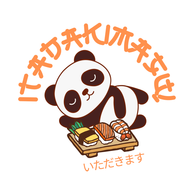 Cute Hungry Panda Kawaii Itadakimasu by nathalieaynie