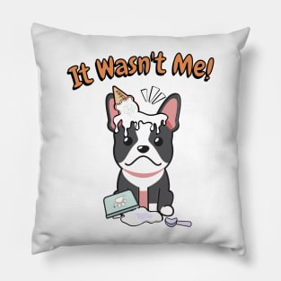 Funny french bulldog got caught stealing ice cream Pillow