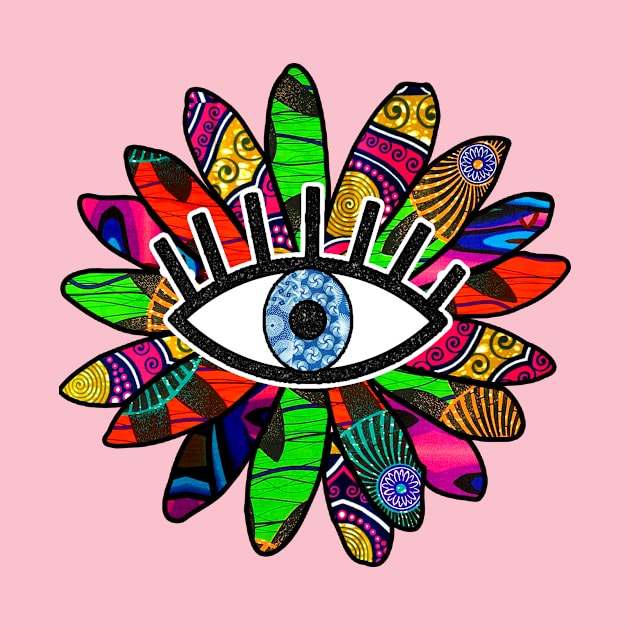 Greek Evil Eye Bright Flower by artbyomega