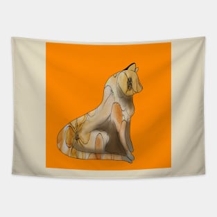 Orange floral pretty kitty Tapestry