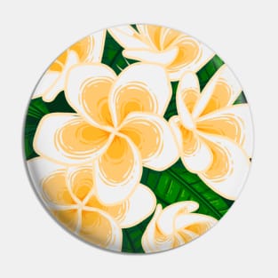 Doodle illustration of Balinese frangipani flowers Pin