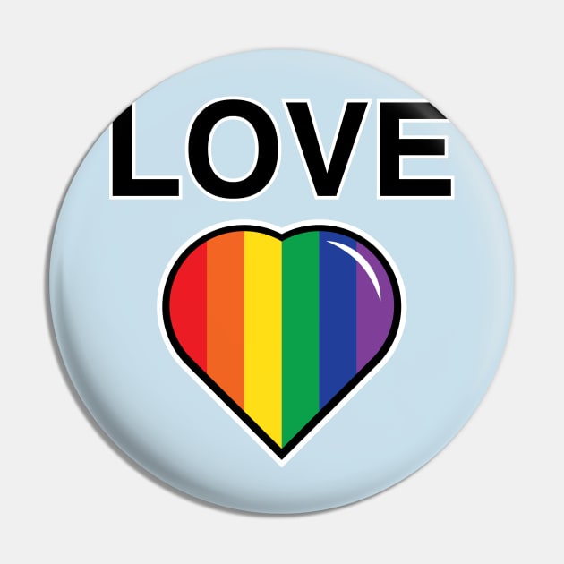 Pro-Gay Marriage Rainbow Heart Pin by FeministShirts