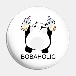 Chubby Little Bobaholic Panda Loves Boba! Pin