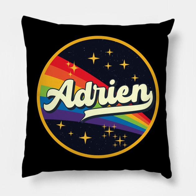 Adrien // Rainbow In Space Vintage Style Pillow by LMW Art