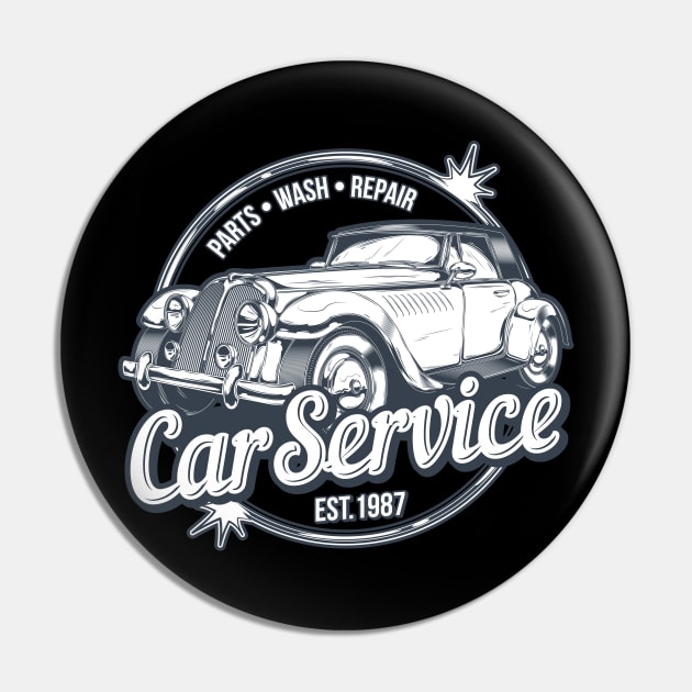 Retro Car Service Pin by Genuine Vintage