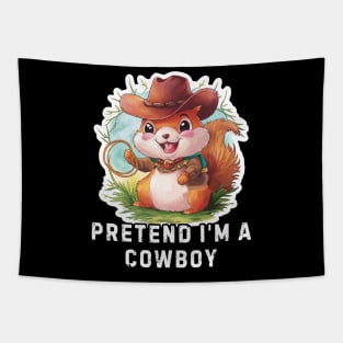 Funny Cowboy Squirrel Tapestry