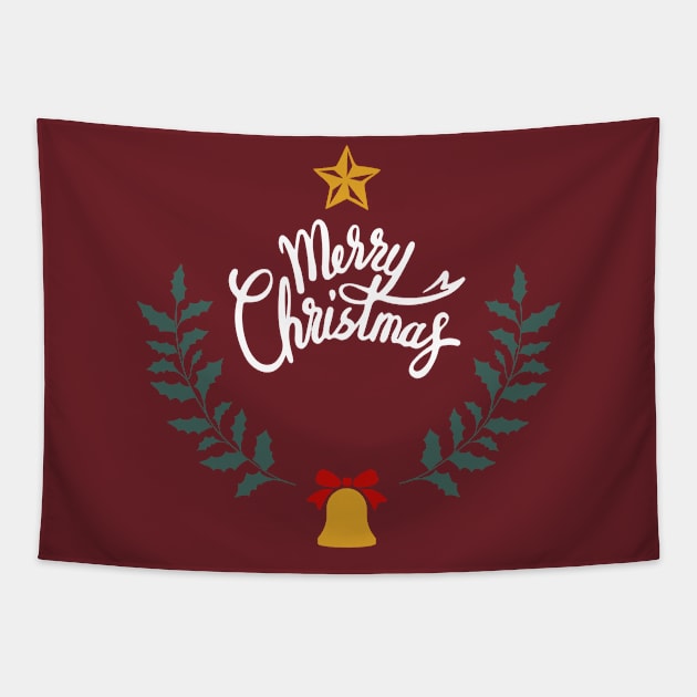 Merry Christmas Ring Tapestry by Dizzyland