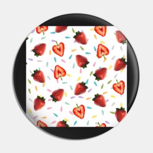 Strawberries white background Pin