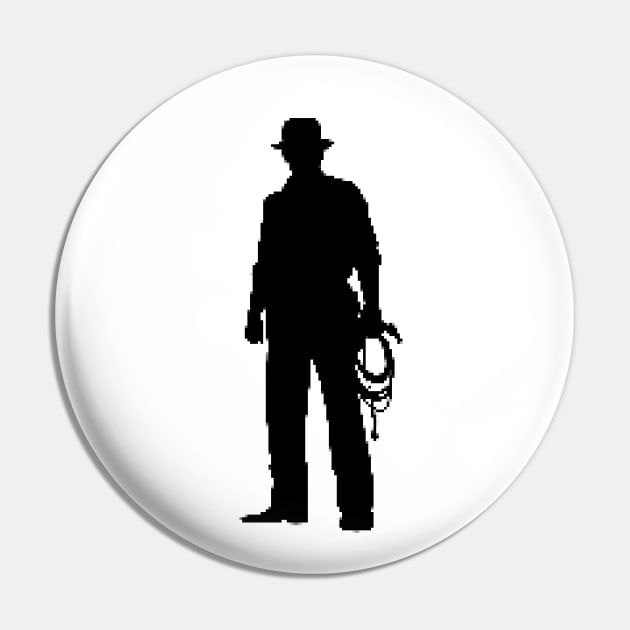 Indy - Pixelated Art Pin by Buff Geeks Art