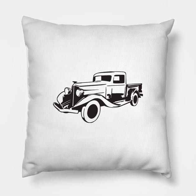 antique truck Pillow by baikteman