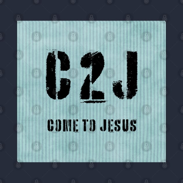 C2J Come To Jesus Matthew 11:28 - stripes by threadsjam