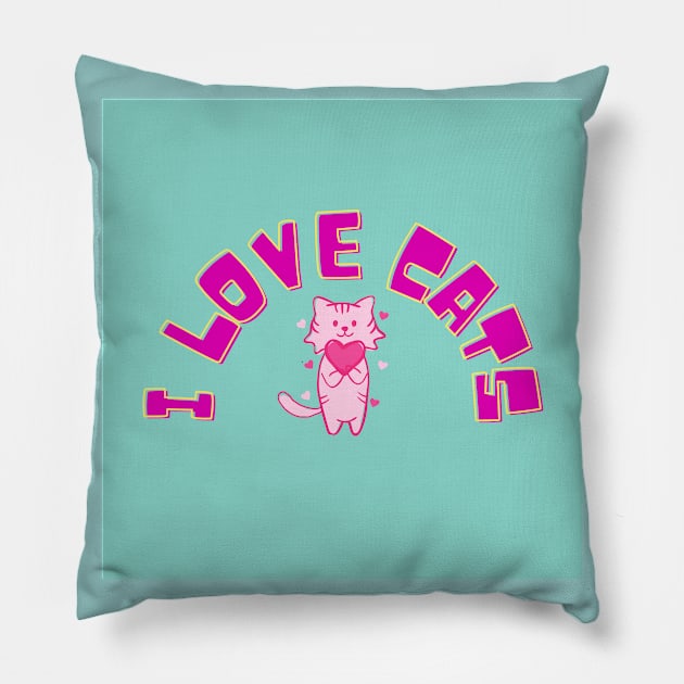 I Love Cats Pillow by livmilano