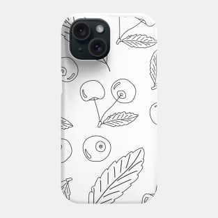 Black white berries cherries Phone Case