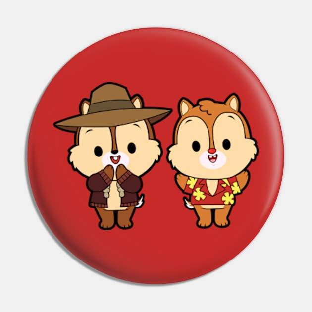 Cute Chip and Dale Rescue Rangers Pin by mighty corps studio