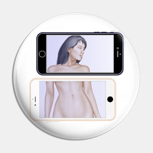 Illustration Logo – Phone Imaged Girl Pin