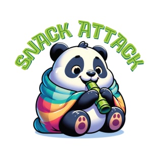 Snack Attack - Cozy Cute Funny Panda T-Shirt