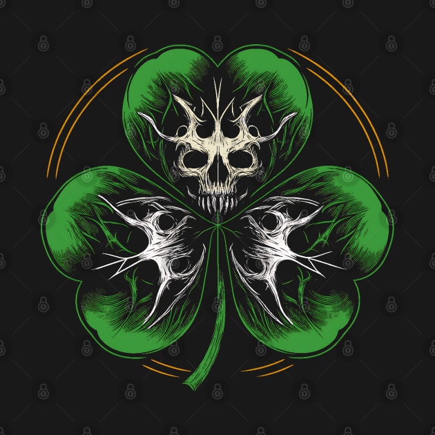 Creepy Shamrock Clover Leaf by MetalByte