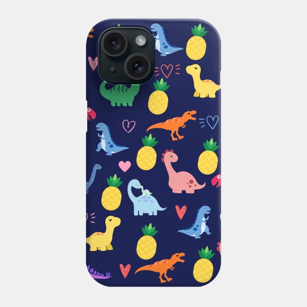 Dinosaur And Pineapple Face Mask, Pineapple Face Mask, Dinosaur Face Mask. Phone Case by DakhaShop