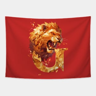 Roaring Lion and the Letter G - Fantasy Tapestry