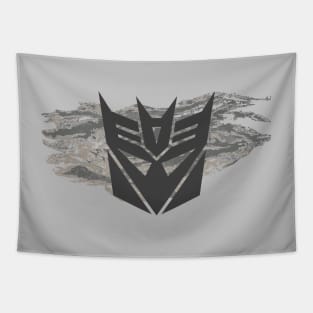 Starscream-Decepticon logo on ABU Tiger Stripes Tapestry