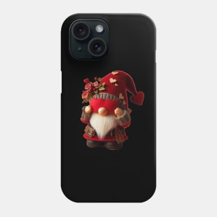 Adorable Valentine's Gnome with Heart and Hat Phone Case