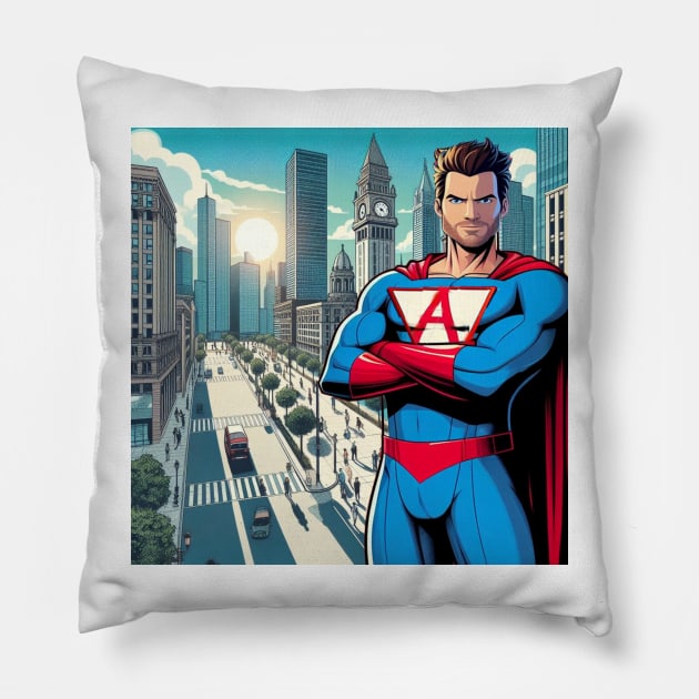 Captain Amazing Pillow by fishboxcreations@gmail.com