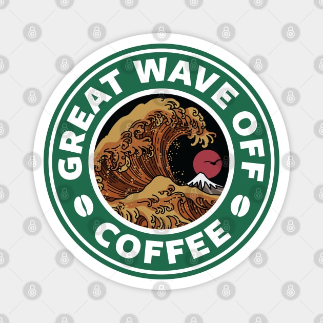 Great Wave Off Coffee Magnet by spacedowl