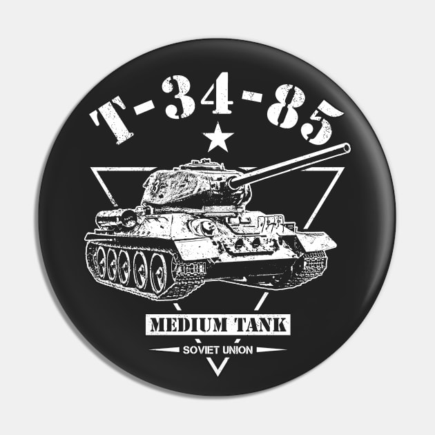 T-34-85 Soviet Tank Pin by Military Style Designs