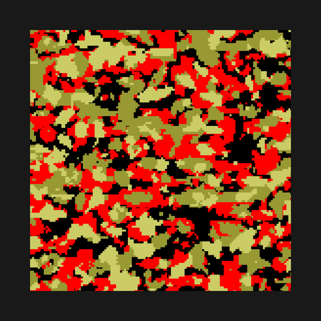 Olive Red Digital Camouflage by Tshirtstory