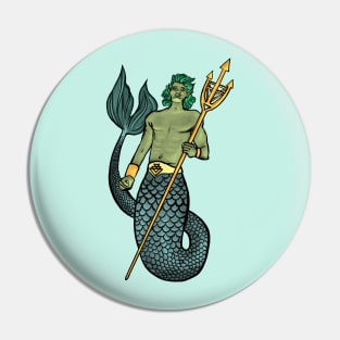 Young Merman with Trident Pin