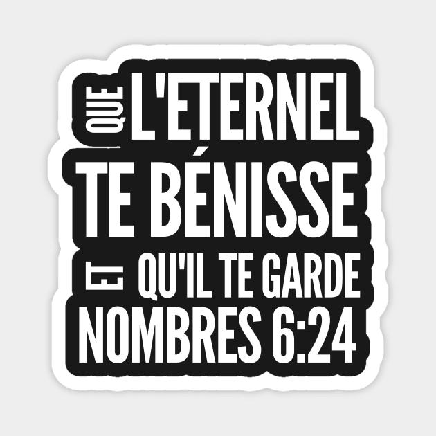 Numbers 6-24 Lord Bless You French Magnet by BubbleMench