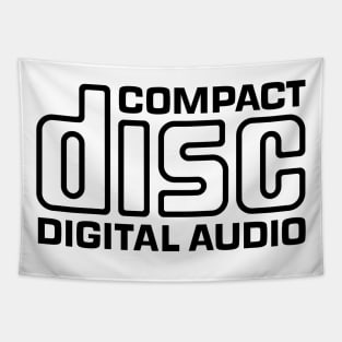 Compact Disc Digital Audio Logo CD Collector Gift Cool Retro Vintage 80s 90s Aesthetic Audiophile Meme Tapestry