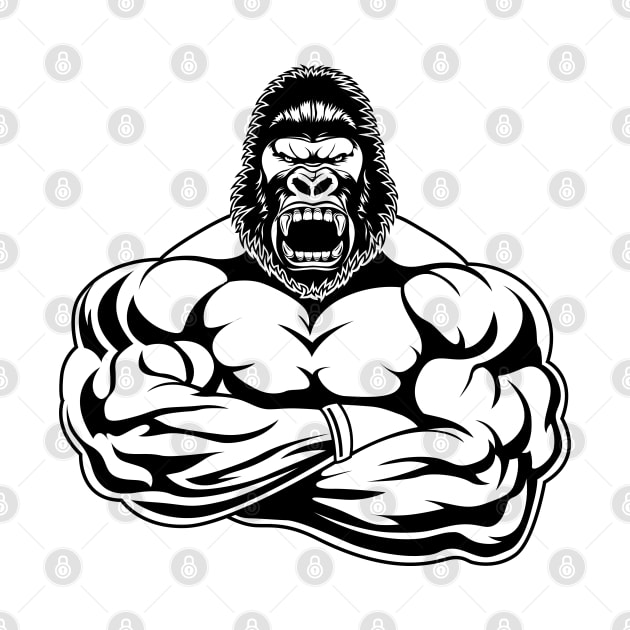 Anthropomorphic gorilla bodybuilder. by STARSsoft