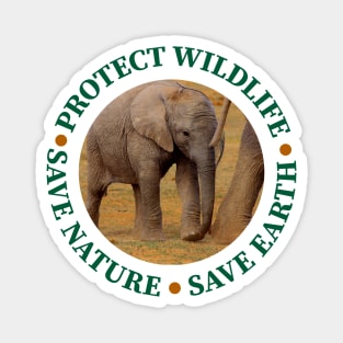 Wildlife Conservation Earth Day Elephant Calf Magnet