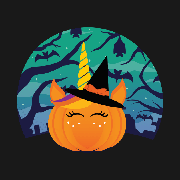 Pumpkin Unicorn Cute by MGO Design