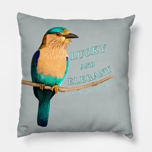 bird of luck and elegance Pillow