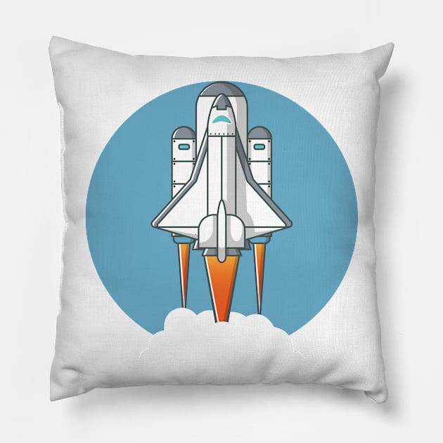 astronaut rocket Pillow by fflat hds