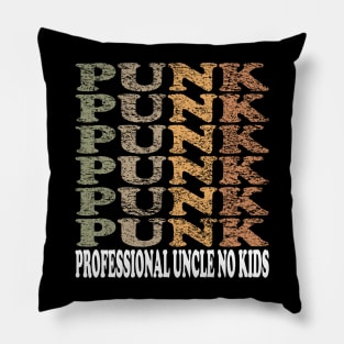 Professional Uncle No Kids Cool Typography Vintage Pillow