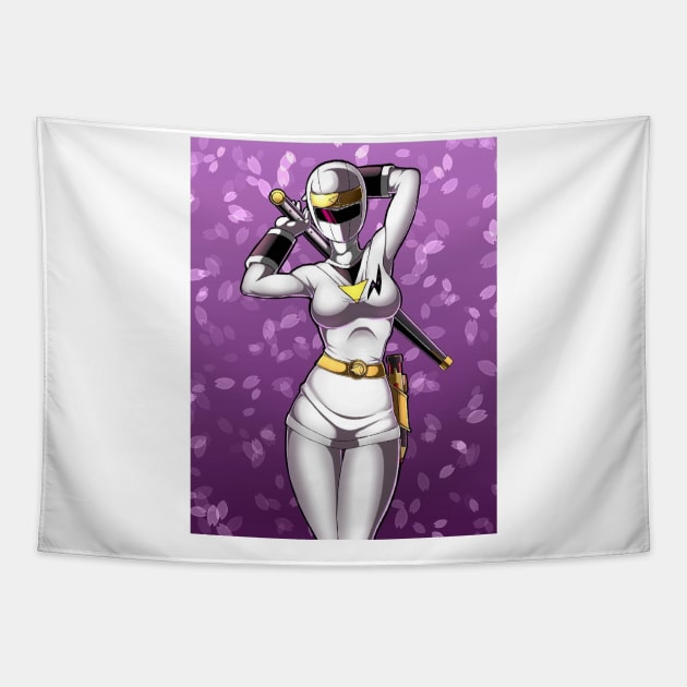 white ranger Tapestry by fancy ghost