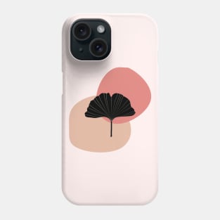 Ginkgo leaf abstract midcentury modern minimal design Phone Case