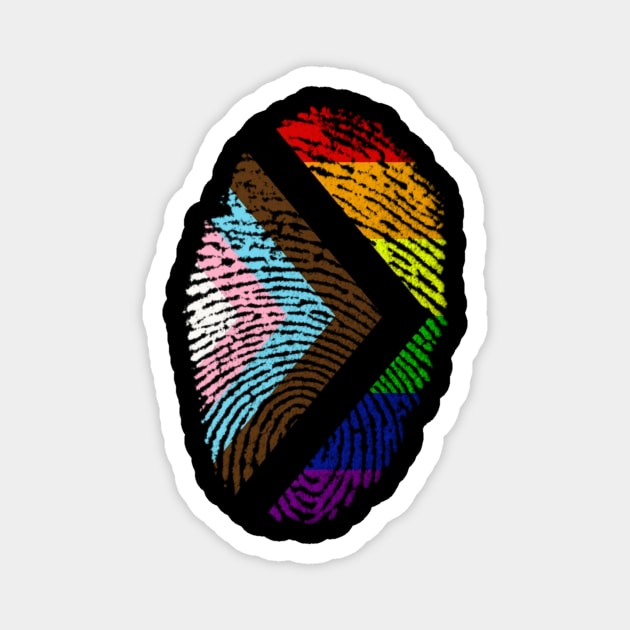 Progress Pride Rainbow Flag For Inclusivity Magnet by PowderShot