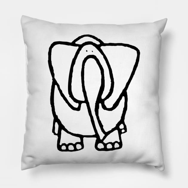 Cute Elephant Pillow by krisevansart