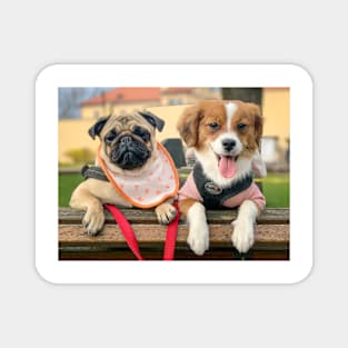 A Pug and A Puppy 2 Magnet