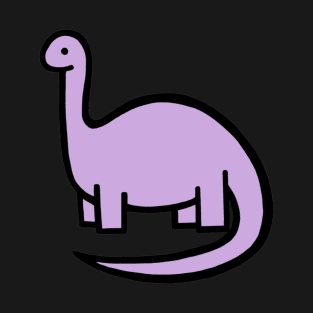 Lilac Dinosaur on Pastel Pink T-Shirt