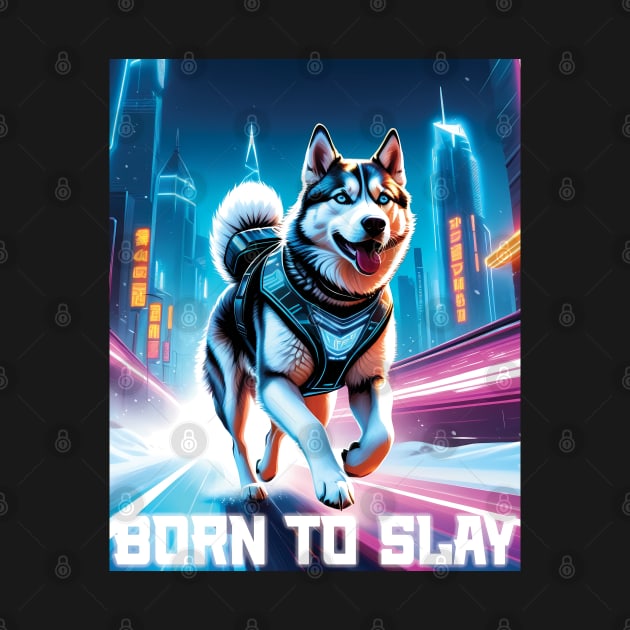Born to Slay - Cyberpunk Husky by ArtfulTat